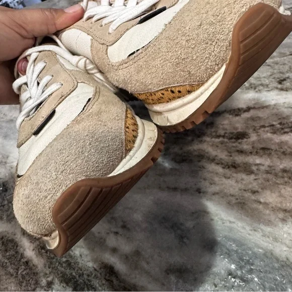 MadeWell Kick Off Sneakers in Leather & Spot Dot Calf Hair W8 - Picture 8 of 12